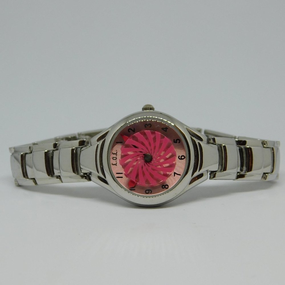 L.O.L. Lots of Love 9652 Pink Dial Quartz Women's Watch Sz. 7" New Battery